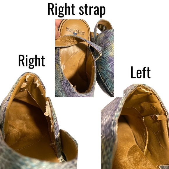 Women’s Nurse Mates 💙 Gala Clog Aqua Snake Print Slip Resistant Size 7M - Picture 11 of 12